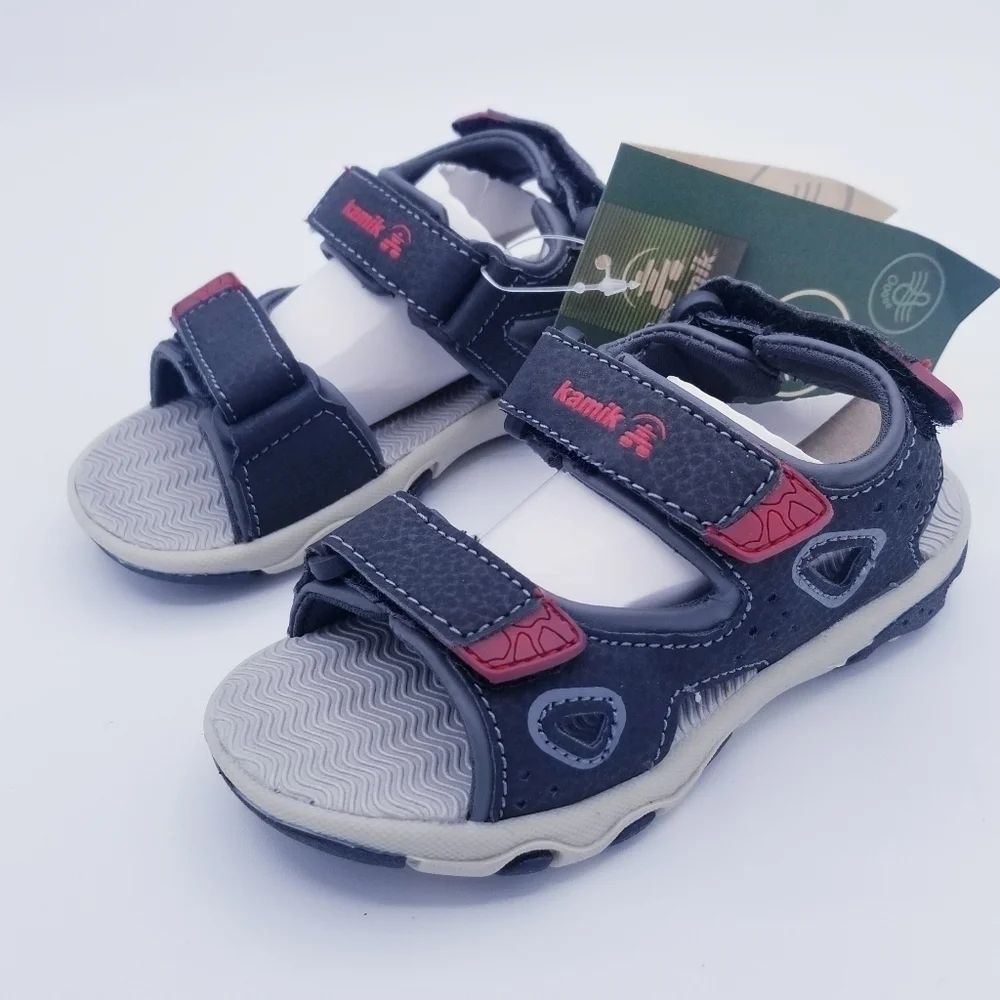 Kamik Lobster2 Black & Red Toddler Sandals size 7 NWT